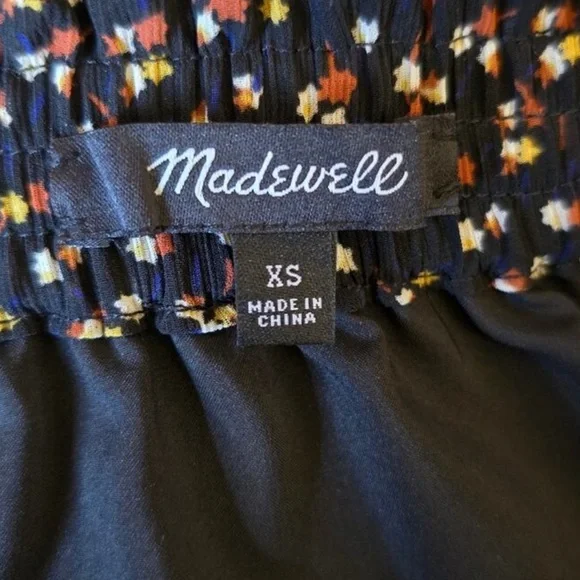 Madewell Floral Black Midi Skirt size xs - Picture 3 of 5